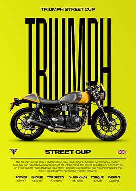 Triumph Street Cup Motorcycle Poster