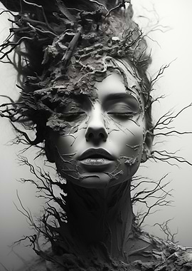 Woman Portrait with Branches