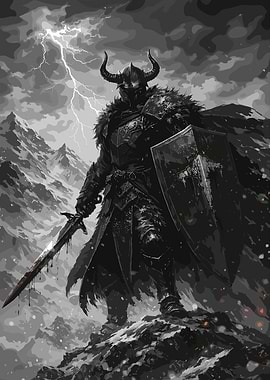 Dark Knight in Stormy Mountains