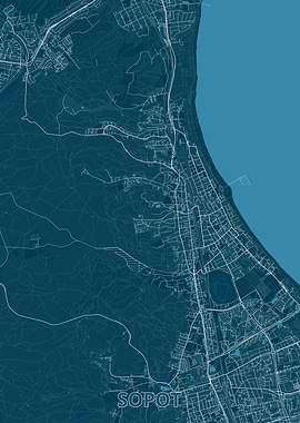 Sopot City Map - Detailed Topography