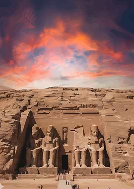 Abu Simbel Temple at Sunset