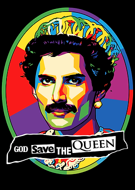 Freddie Mercury Pop Art 'God Save Queen'