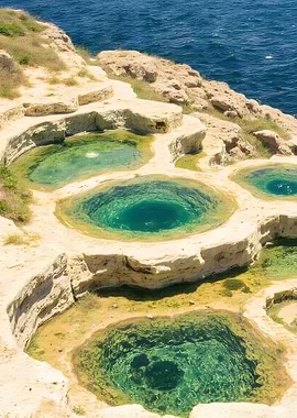 Natural Pools on Rocky Coastline