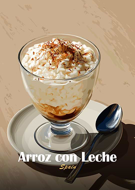 Arroz con Leche Dessert Illustration