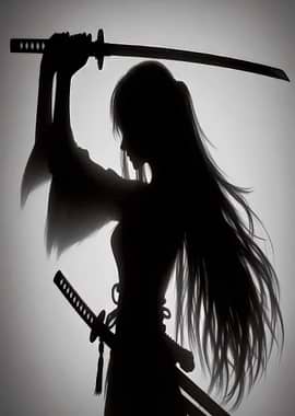 Silhouette of a Samurai Woman