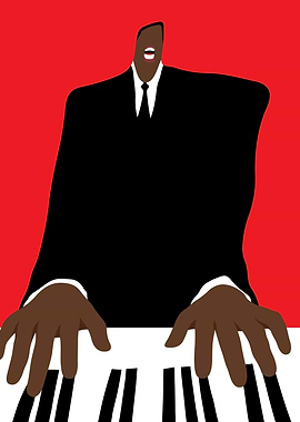 Minimalist Jazz Pianist Poster | Retro Soul & Jazz Vibe Wall Art
