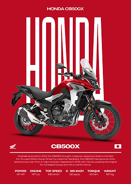 Honda CB500X Motorcycle Poster