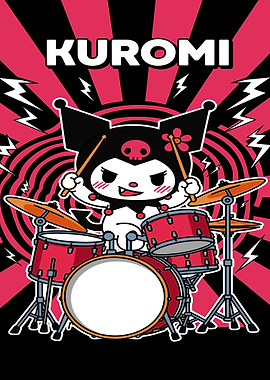 Kuromi Drummer Cartoon Illustration