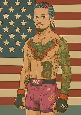 Sean O'Malley American Flag Illustration