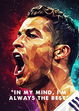 Cristiano Ronaldo Polygon Art Portrait