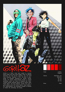 Gorillaz band poster art