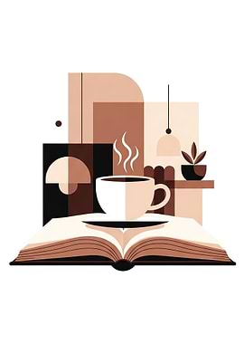 Coffee, Book, and Minimalist Interior