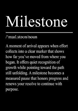 Milestone Definition – Black | Minimalist Typography Poster