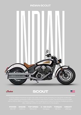 Indian Scout Motorcycle Poster
