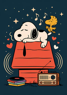 Snoopy and Woodstock Relaxing