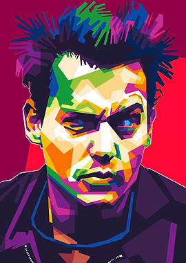 Colorful Portrait of young Johnny Depp