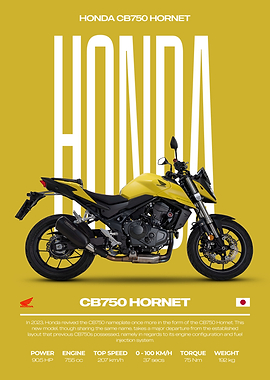 Honda CB750 Hornet Motorcycle Poster