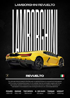 Lamborghini Revuelto Car Poster
