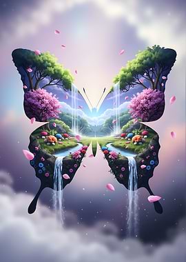 Butterfly Landscape in the Sky