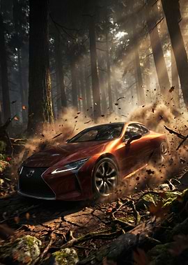 Lexus LC 500 in Forest Adventure