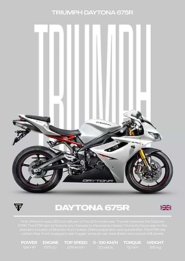 Triumph Daytona 675R Motorcycle Poster