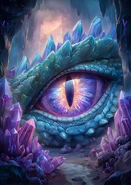Blue Dragon Eye with Crystals
