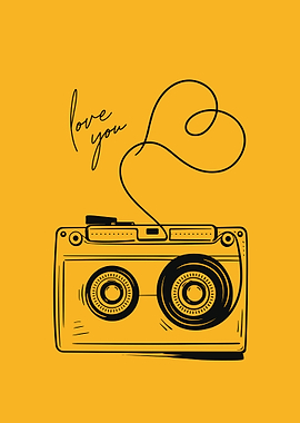 Cassette Tape Love You Art