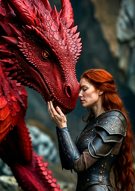 Red Dragon and Warrior Woman