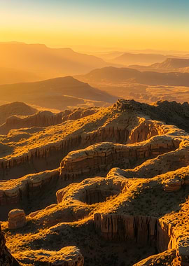 Golden Canyon Landscape at Sunset