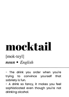 Mocktail Definition Typography Art