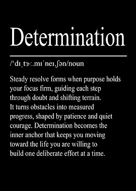 Determination Definition – Black | Minimalist Typography Poster