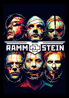 Rammstein Band Colorful Portrait