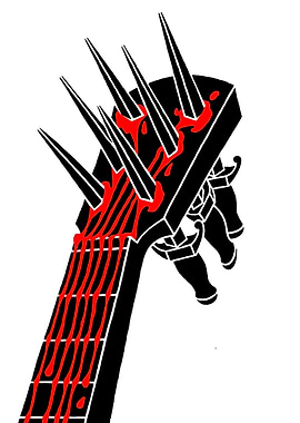 Spiked Guitar with Red Drips