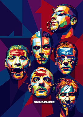 Rammstein Band Colorful Portrait