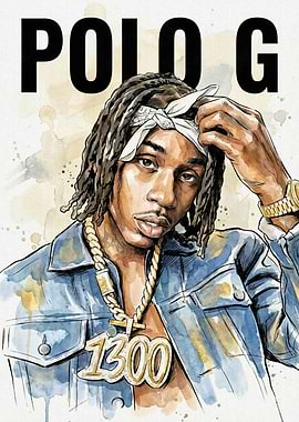 Polo G Watercolor Portrait