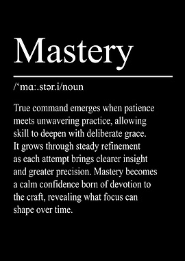 Mastery Definition – Black | Minimalist Typography Poster