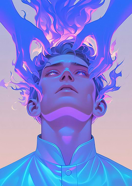 Mystic Man with Glowing Eyes