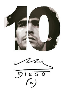 Diego Maradona Number 10 Illustration