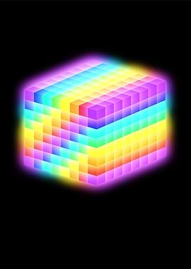 Cosmic Cube on Black Background