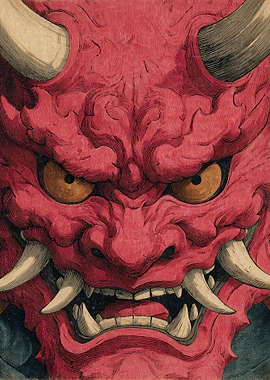 Red Oni Demon Mask