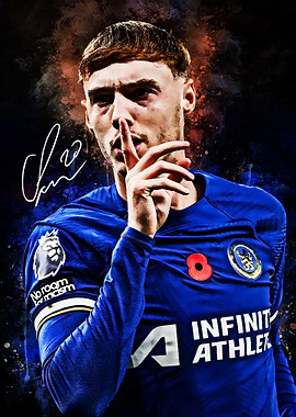 Cole Palmer Portrait with Signature