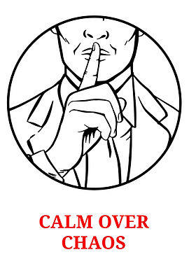 Calm Over Chaos Shush Illustration