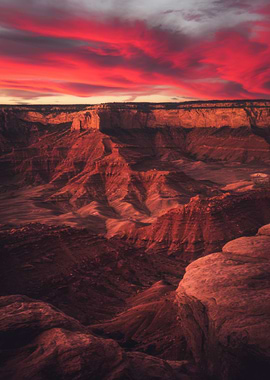 Sunset Over Canyon Landscape