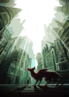 Mythical Creature in Futuristic City