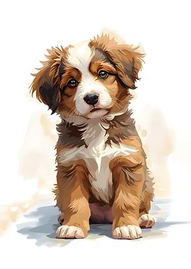 Adorable Bernese Puppy Sitting