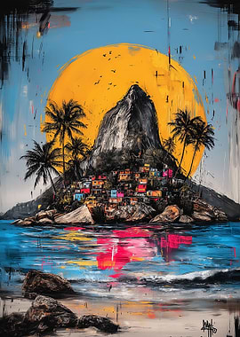 Rio de Janeiro colorful cityscape painting