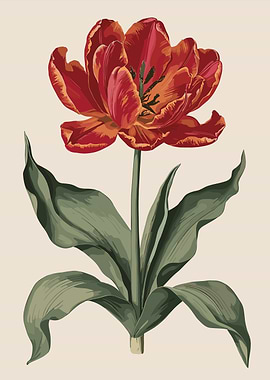 Red Tulip Flower Illustration