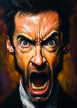 Furious Man Screaming Portrait