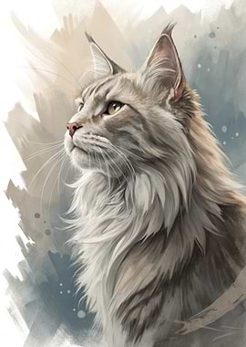 Lynx Portrait Watercolor Style