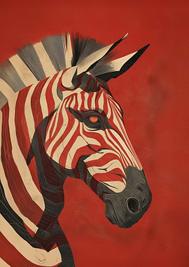 Stylized Zebra Portrait